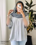 شومیز مانتویی صنم جنس بابوس ۳ نخ درجه یک کد 1016