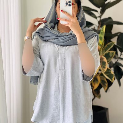 شومیز مانتویی صنم جنس بابوس ۳ نخ درجه یک کد 1016