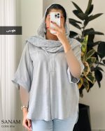 شومیز مانتویی صنم جنس بابوس ۳ نخ درجه یک کد 1016 - تصویر 6