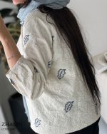 کت مدل ژالین جنس لینن ترک سوزن دوزی شده کد 1018 - تصویر 8