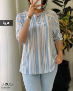 شومیز نخی آستین 3 ربع جنس کریشه کد 998 - تصویر 8