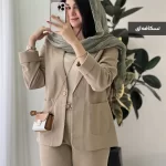 حراج کت و شلوار گیسو جنس لینن پنبه کد 1030