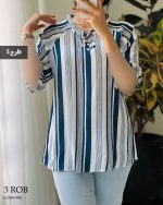 شومیز نخی آستین 3 ربع جنس کریشه کد 998