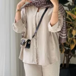 شومیز مانتویی سلین جنس اسلپ لینن  کد 996