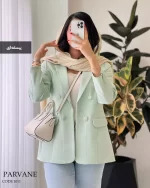 کت زنانه مازراتی رنگ سبز پاستیلی