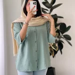 شومیز مانتویی مدل چیکو جنس لینن شانتون  کد 1012