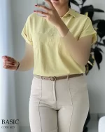 شومیز بیسیک جنس کرپ تابستونه کد 1023 - تصویر 10