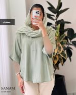شومیز مانتویی صنم جنس بابوس ۳ نخ درجه یک کد 1016 - تصویر 2