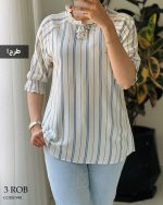 شومیز نخی آستین 3 ربع جنس کریشه کد 998 - تصویر 2