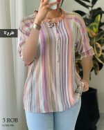 شومیز نخی آستین 3 ربع جنس کریشه کد 998 - تصویر 6