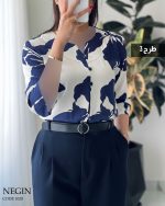 شومیز نگین جنس نخ تایلندی گرم بالا کد 1020 - تصویر 4