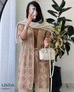 مانتو بلند مدل لیندا جنس گازوییلی سوزن دوزی کد 1017 - تصویر 9