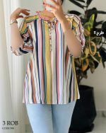 شومیز نخی آستین 3 ربع جنس کریشه کد 998 - تصویر 7