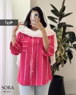 حراج شومیز مانتویی سورا جنس نخی کد 1026 - تصویر 9