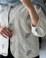 کت مدل ژالین جنس لینن ترک سوزن دوزی شده کد 1018 - تصویر 7