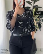 شومیز نگین جنس نخ تایلندی گرم بالا کد 1020 - تصویر 3