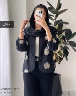 مانتو کتی مدل اردیبهشت جنس لینن خامه دوزی شده کد 1015 - تصویر 2
