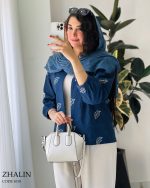 کت مدل ژالین جنس لینن ترک سوزن دوزی شده کد 1018