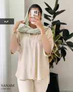 شومیز مانتویی صنم جنس بابوس ۳ نخ درجه یک کد 1016 - تصویر 3
