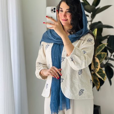 کت مدل ژالین جنس لینن ترک سوزن دوزی شده کد 1018