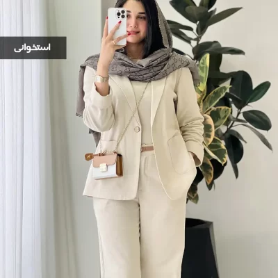 کت و شلوار گیسو جنس لینن پنبه درجه یک کد 1030