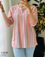 شومیز نخی آستین 3 ربع جنس کریشه کد 998 - تصویر 10