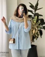 شومیز مانتویی مدل پناه جنس داکرون نخ کد 1043 - تصویر 10