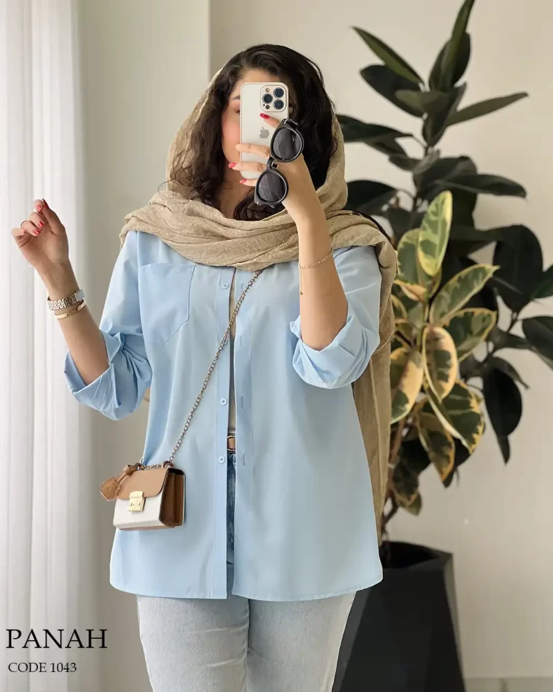 شومیز مانتویی مدل پناه جنس داکرون نخ  کد 1043 - تصویر 10