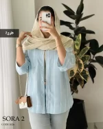 حراج شومیز مانتویی سورا 2 جنس نخی کد 1026 - تصویر 2