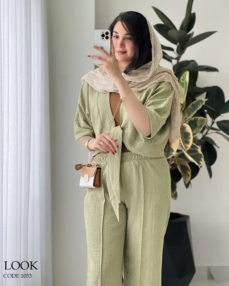 حراج مدل لوک جنس لینن لوک آبشاری کد 1033 - تصویر 4