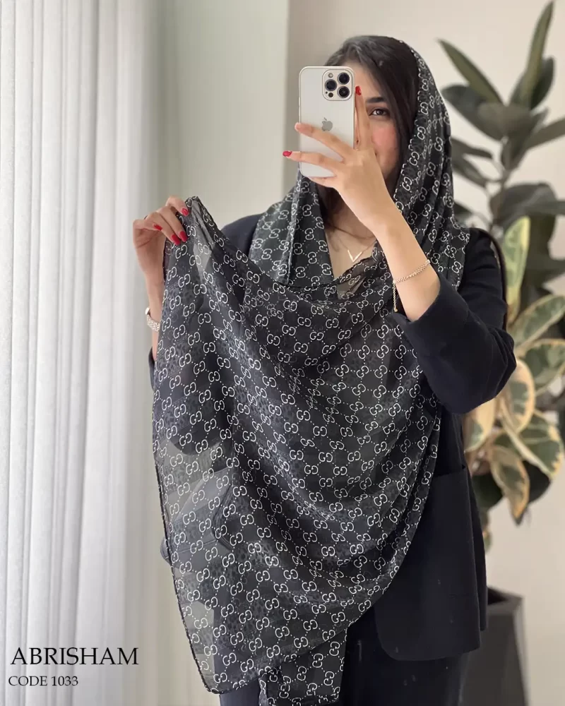 شال حریر مشکی