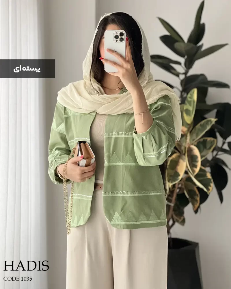 کت مدل حدیث جنس لینن ترک سوزن دوزی کد 1035 - تصویر 3