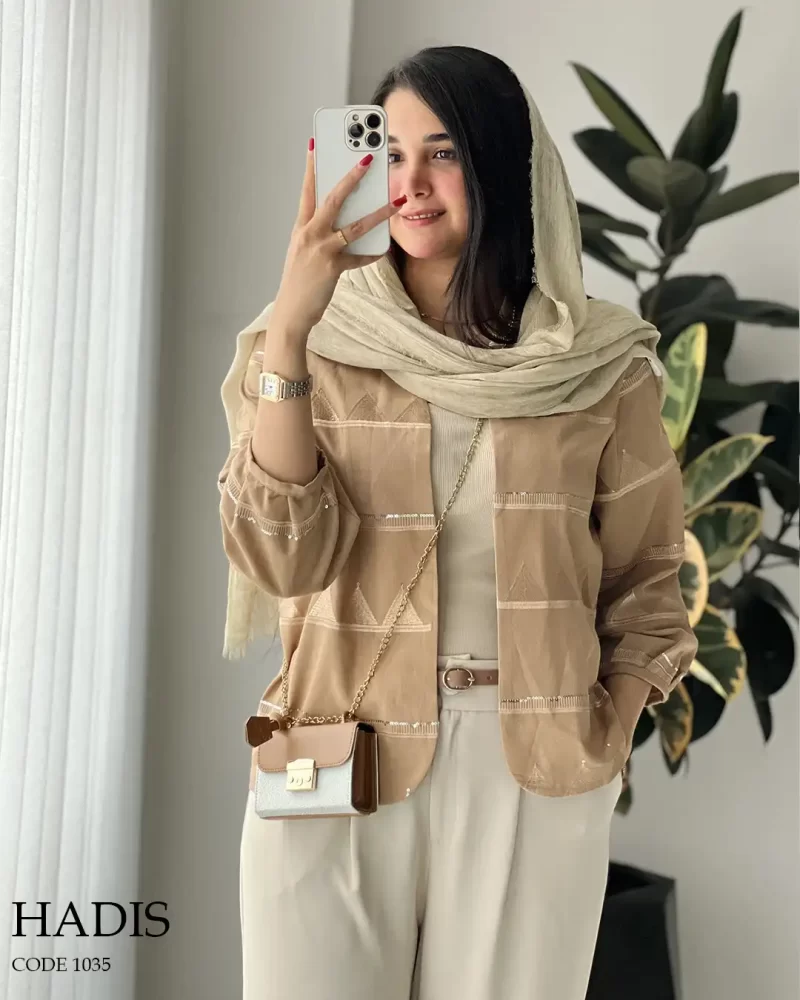 کت مدل حدیث جنس لینن ترک سوزن دوزی کد 1035 - تصویر 8