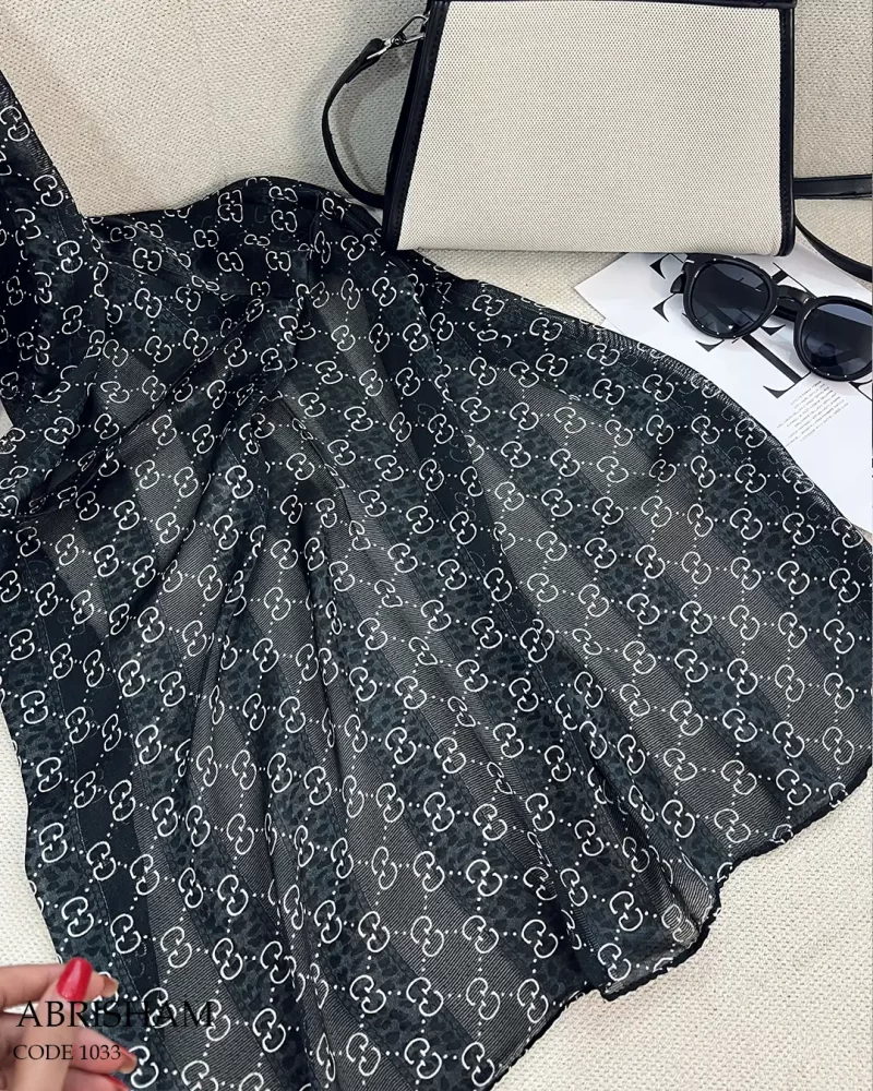 شال ابریشم جنس حریر ابریشم دو تیکه کد 1034 - تصویر 3