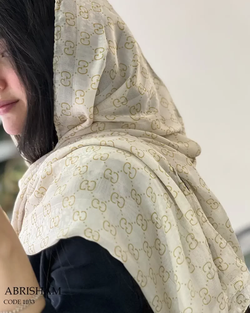 شال ابریشم جنس حریر ابریشم دو تیکه کد 1034 - تصویر 6