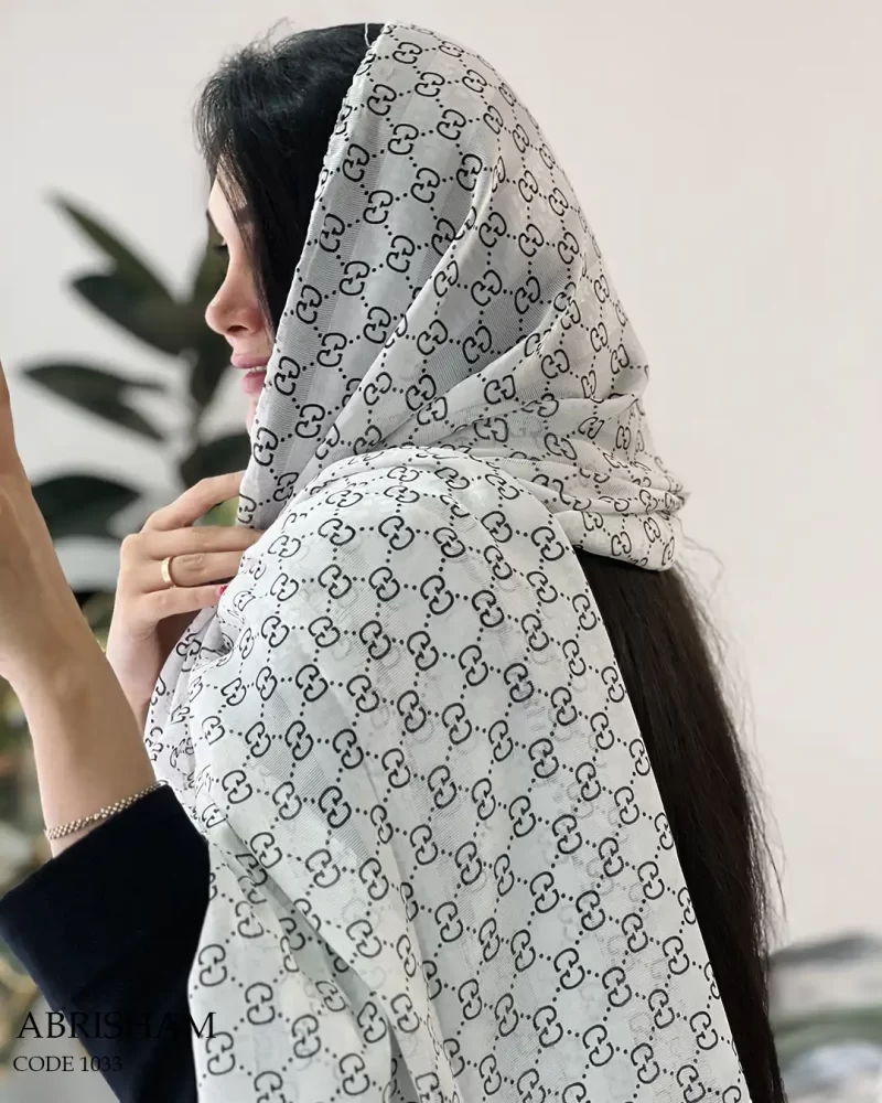 شال ابریشم جنس حریر ابریشم دو تیکه کد 1034 - تصویر 9