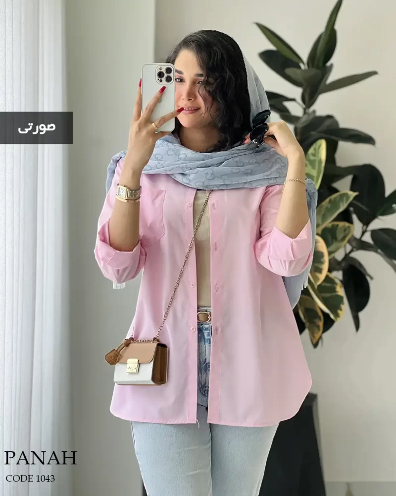 شومیز مانتویی مدل پناه جنس داکرون نخ  کد 1043 - تصویر 9