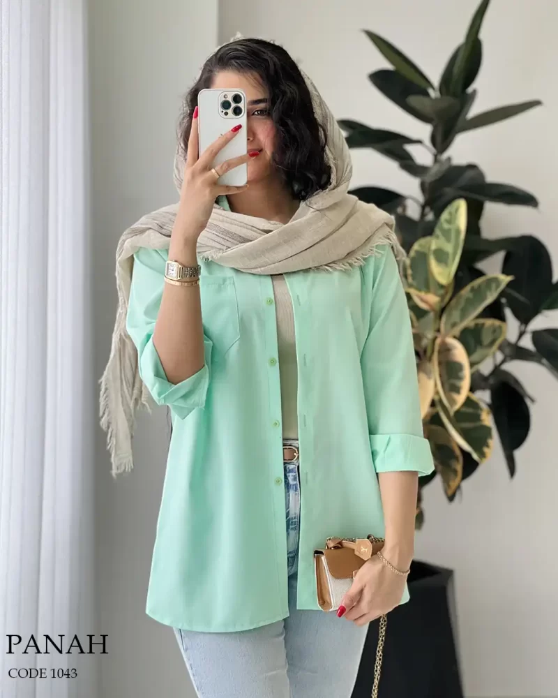 شومیز مانتویی مدل پناه جنس داکرون نخ  کد 1043 - تصویر 11