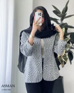 کت مدل آسمان جنس لینن طرح دار کد 1041 - تصویر 5