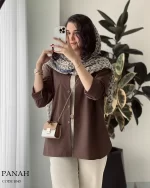 شومیز مانتویی مدل پناه جنس داکرون نخ کد 1043 - تصویر 12