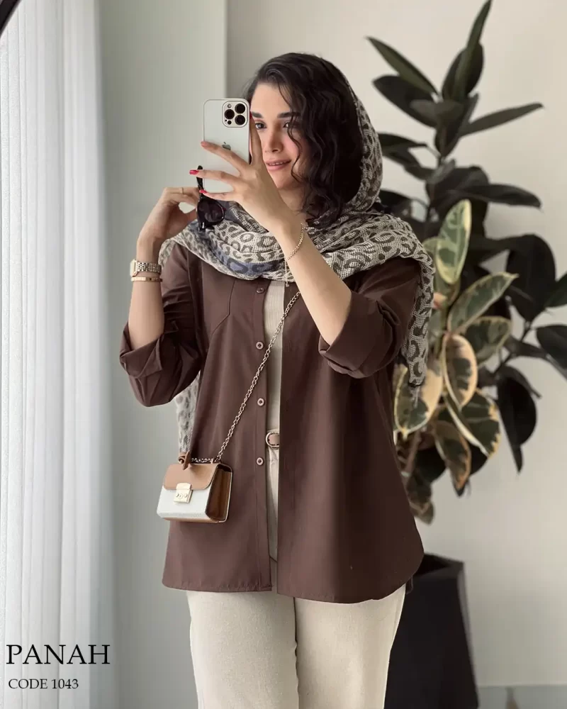 شومیز مانتویی مدل پناه جنس داکرون نخ  کد 1043 - تصویر 12