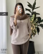 شومیز مانتویی مدل لیدو جنس لینن ژاکارد کد 1044