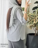 شومیز مانتویی السانا جنس داکرون نخ کد 1049 - تصویر 10