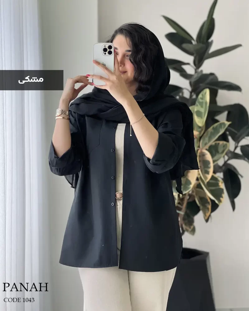 شومیز مانتویی مدل پناه جنس داکرون نخ  کد 1043 - تصویر 8