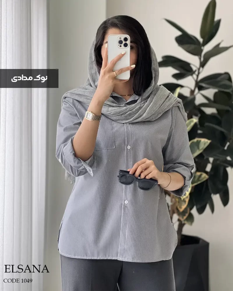 شومیز مانتویی السانا جنس داکرون نخ کد 1049 - تصویر 6