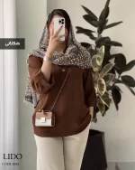 شومیز مانتویی مدل لیدو جنس لینن ژاکارد کد 1044 - تصویر 6