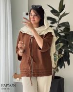 مانتو راحت و شیک رنگ شکلاتی