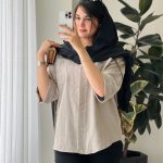 شومیز مانتویی مدل سامر جنس لینن ژاکارد کد 1051