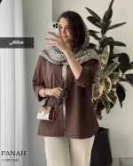 شومیز مانتویی مدل پناه جنس داکرون نخ کد 1043 - تصویر 2