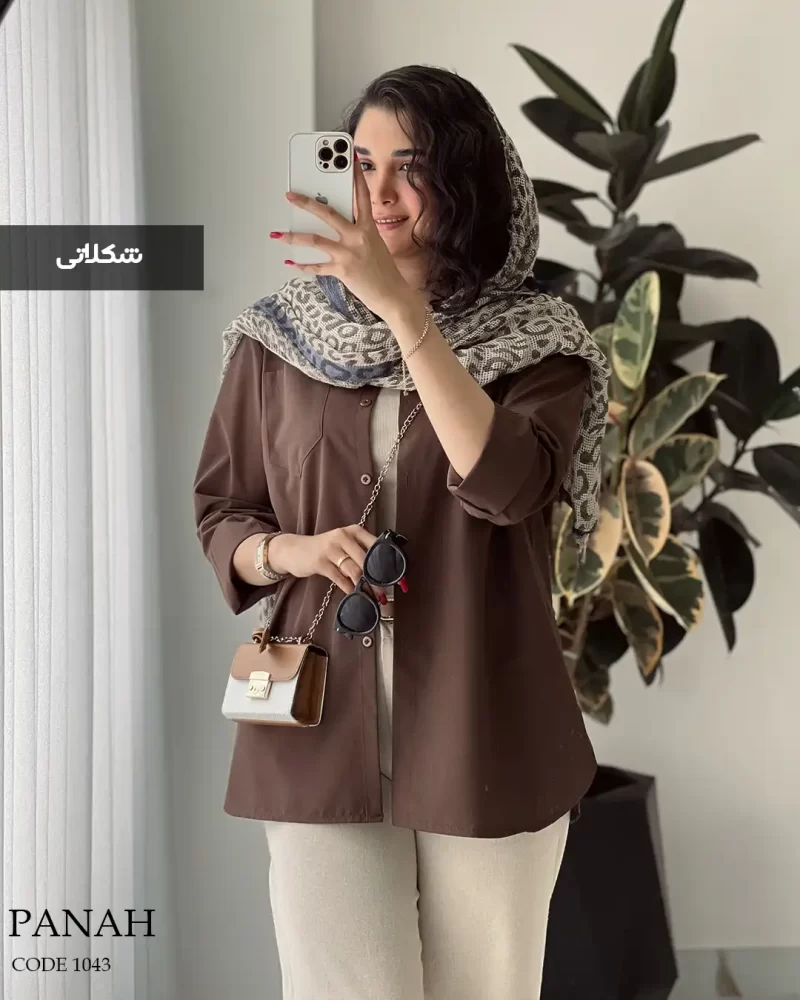 شومیز مانتویی مدل پناه جنس داکرون نخ  کد 1043 - تصویر 2